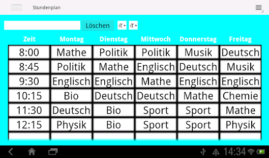 Timetable Screenshots 2