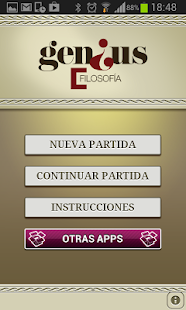 Captura de pantalla de la aplicacion Android Genius Philosophy Quiz
