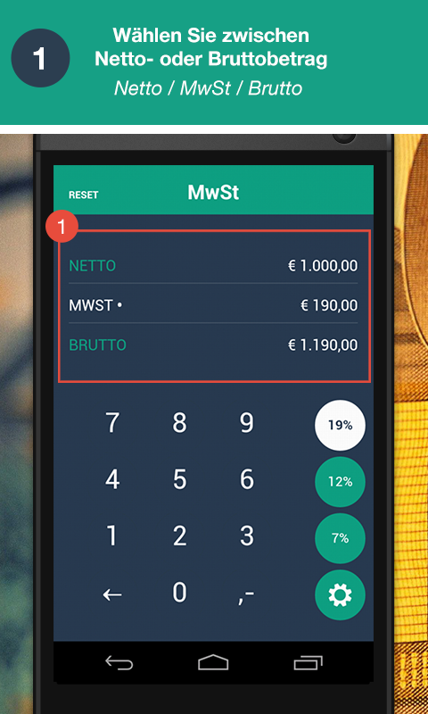 MwSt-Rechner: MwSt berechnen Screen 2
