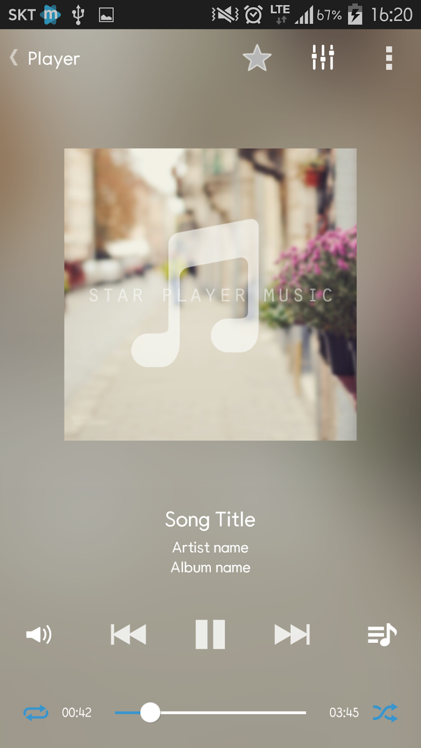 Star Music Player Screen 1