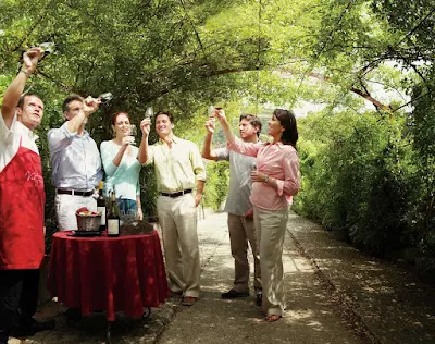 Wine tasting on a Silversea shore excursion. 