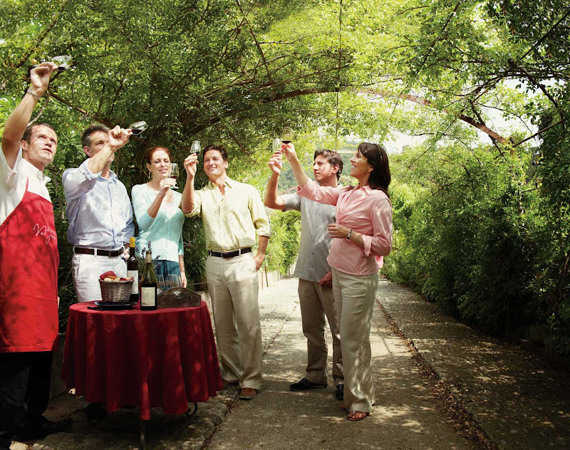 Wine tasting on a Silversea shore excursion. 