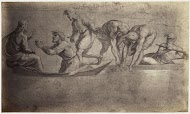 Fotoreproductie van een tekening van Rafaël, studie voor de Wonderbare visvangst