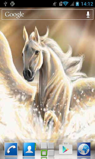 White horse in splashes LWP