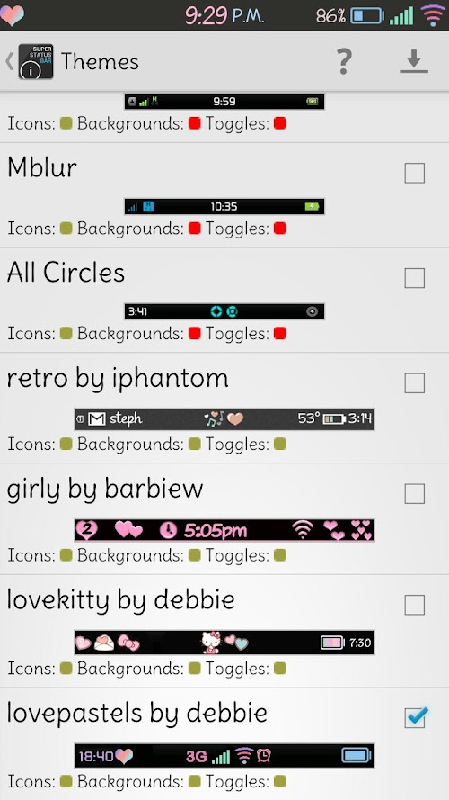 Android application Lovepastel SSB Theme screenshort