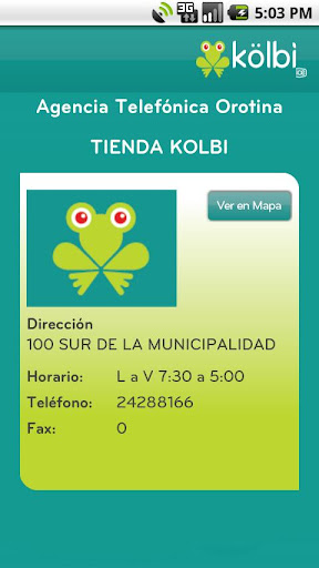 Kolbi app detalle de tienda