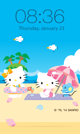 Hello Kitty Beach Screen Lock