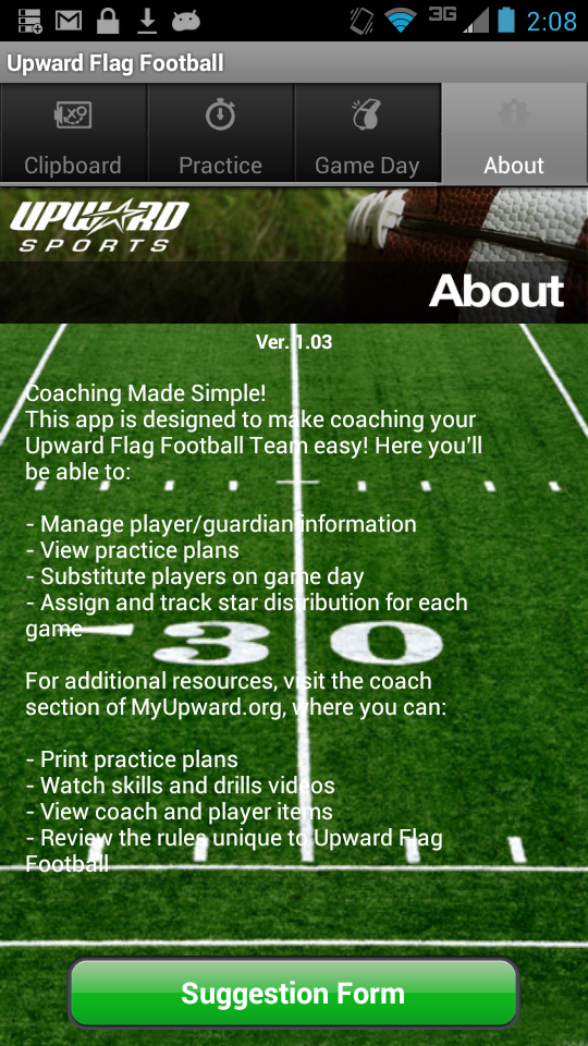 Upward Flag Football Coach Screen 2