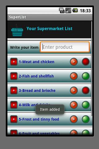 SuperList Screen 1