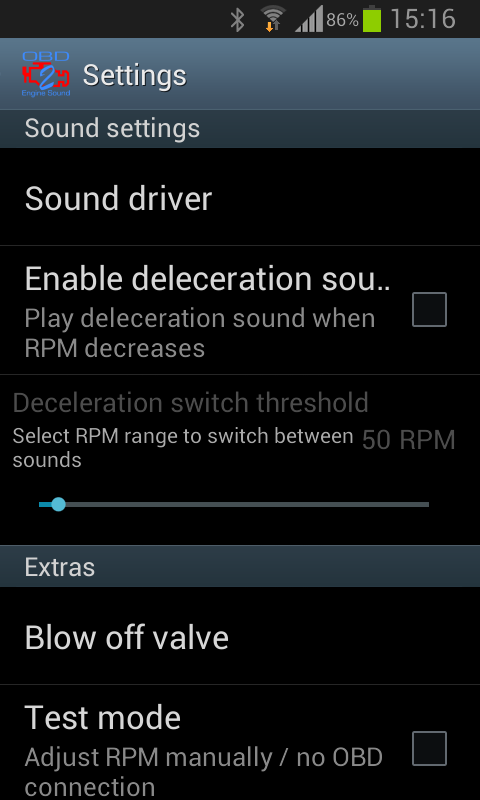 OBD 2 Engine Sound Screen 2