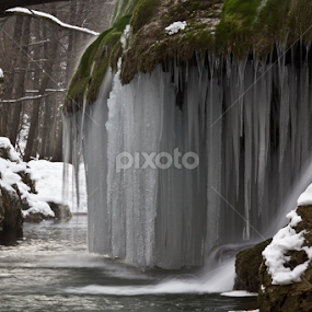 Waterfall Bigar in winter by Petre Dalea - Landscapes Waterscapes