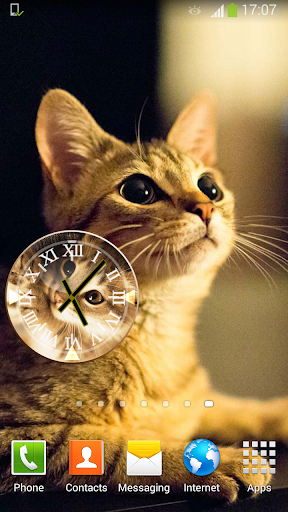 可愛的貓 時鐘 小工具
