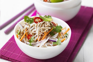 Zesty rice noodle salad