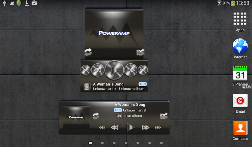 Poweramp widget - BLACK PLATIN Screen 3