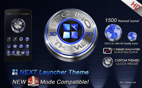 Next Launcher Theme Techno 3D - screenshot thumbnail