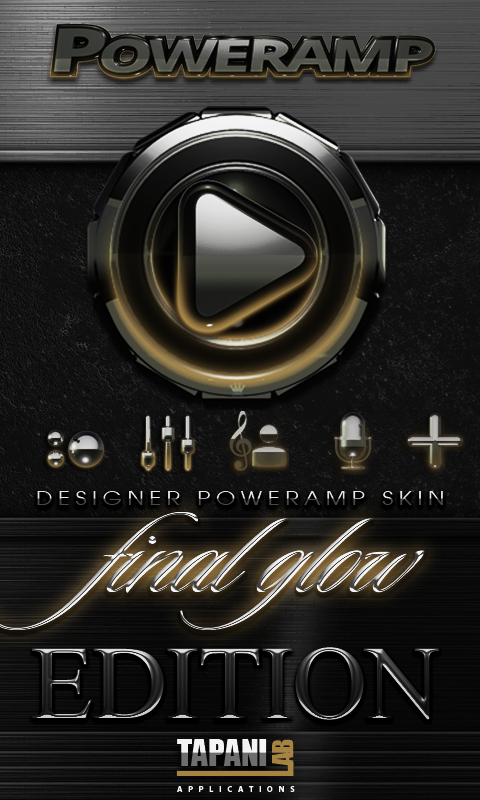 Android application Poweramp skin Gold Glow screenshort