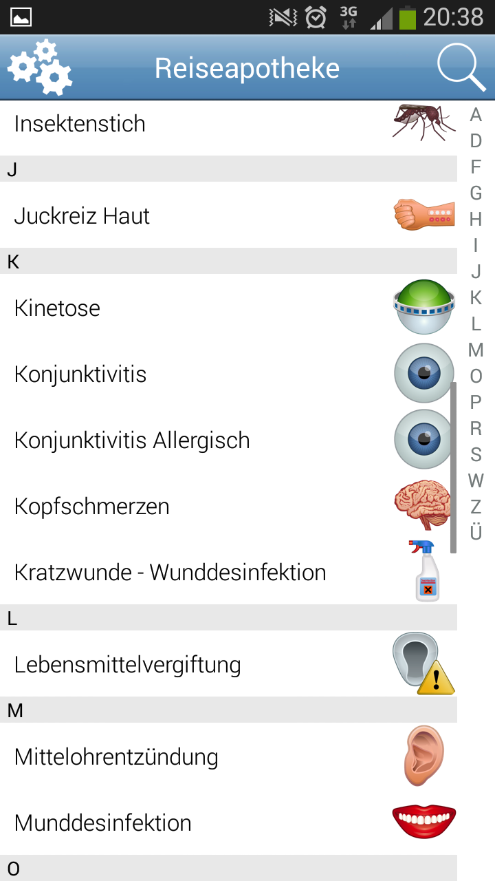 Reiseapotheke Screen 2
