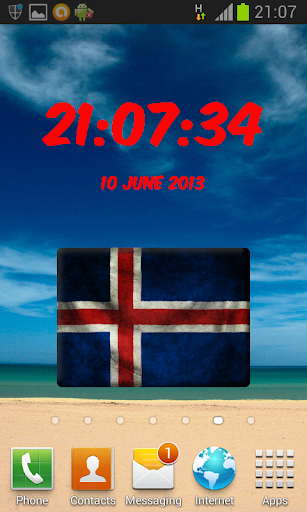 Ísland Digital Clock