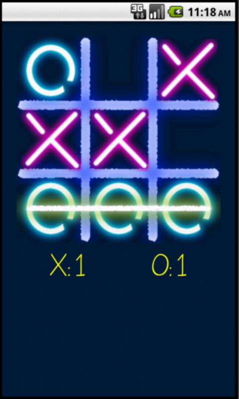 Android application Tic Tac Toe Glow (No Ads) screenshort