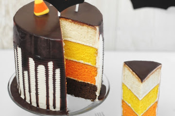 Candy Corn Tuxedo Cake
