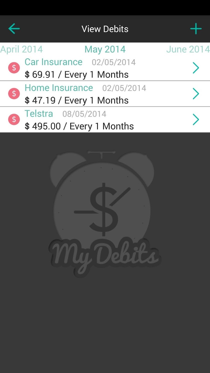 My Debits Premium Screen 2