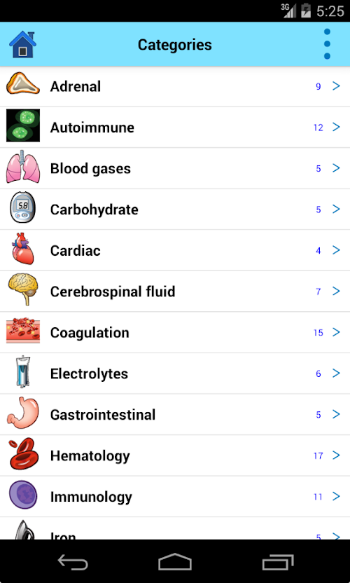 Android application LabDx - the Lab Values App screenshort