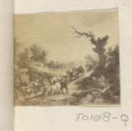 Fotoreproductie van (vermoedelijk) een schilderij met een landelijk tafereel