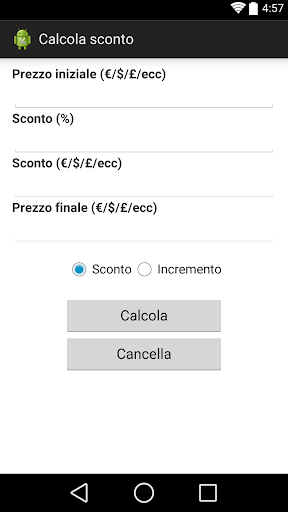 Calcola sconto