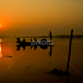 Morning Journey by Sagar Lahiri - Transportation Boats