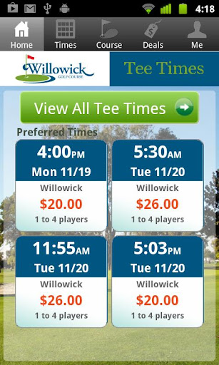 Willowick Golf Tee Time