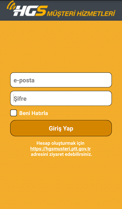 Android application HGS Müşteri Hizmetleri screenshort