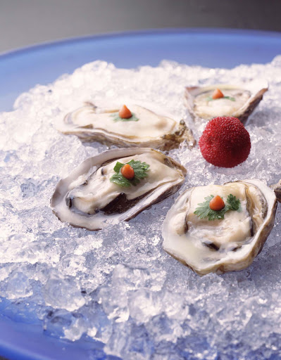 The Nobu Oyster Plate ushers in an evening of relaxation and fun aboard the Crystal Symphony.