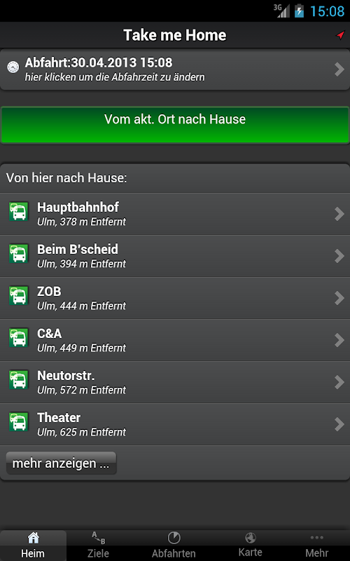 Android application A+ Fahrplan Ulm Premium screenshort