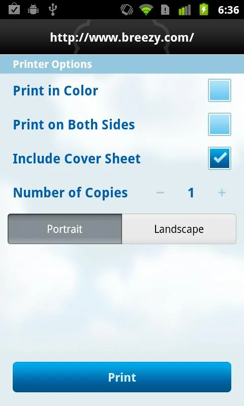 Breezy - Print and Fax - screenshot