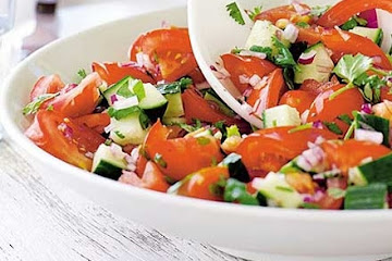 Tomato, cucumber & coriander salad