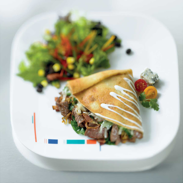 The Bistro Cowboy Crepe, found at Celebrity Cruises's Bistro on Five, will satisfy your cravings for sweet and savory.
