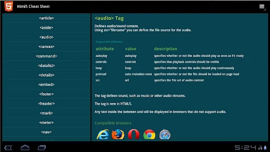 Html5 Cheat Sheet