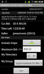 Myibidder Sniper for eBay Pro Screenshot