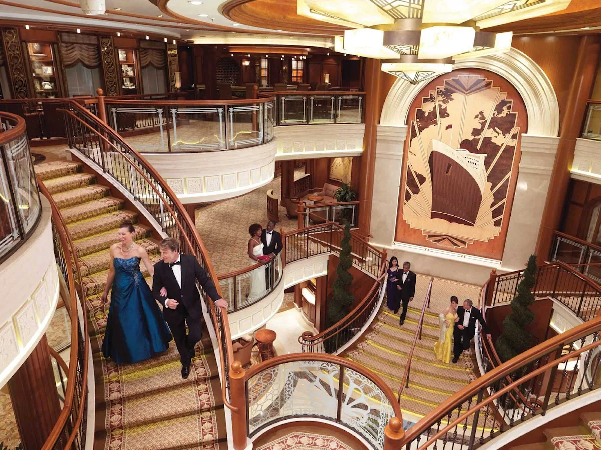 Cunard-Queen-Elizabeth-Grand-Lobby-2 - The Grand Lobby of Queen Elizabeth, one of the most storied ships at sea.