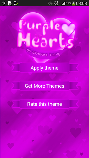 GO Keyboard Purple Hearts