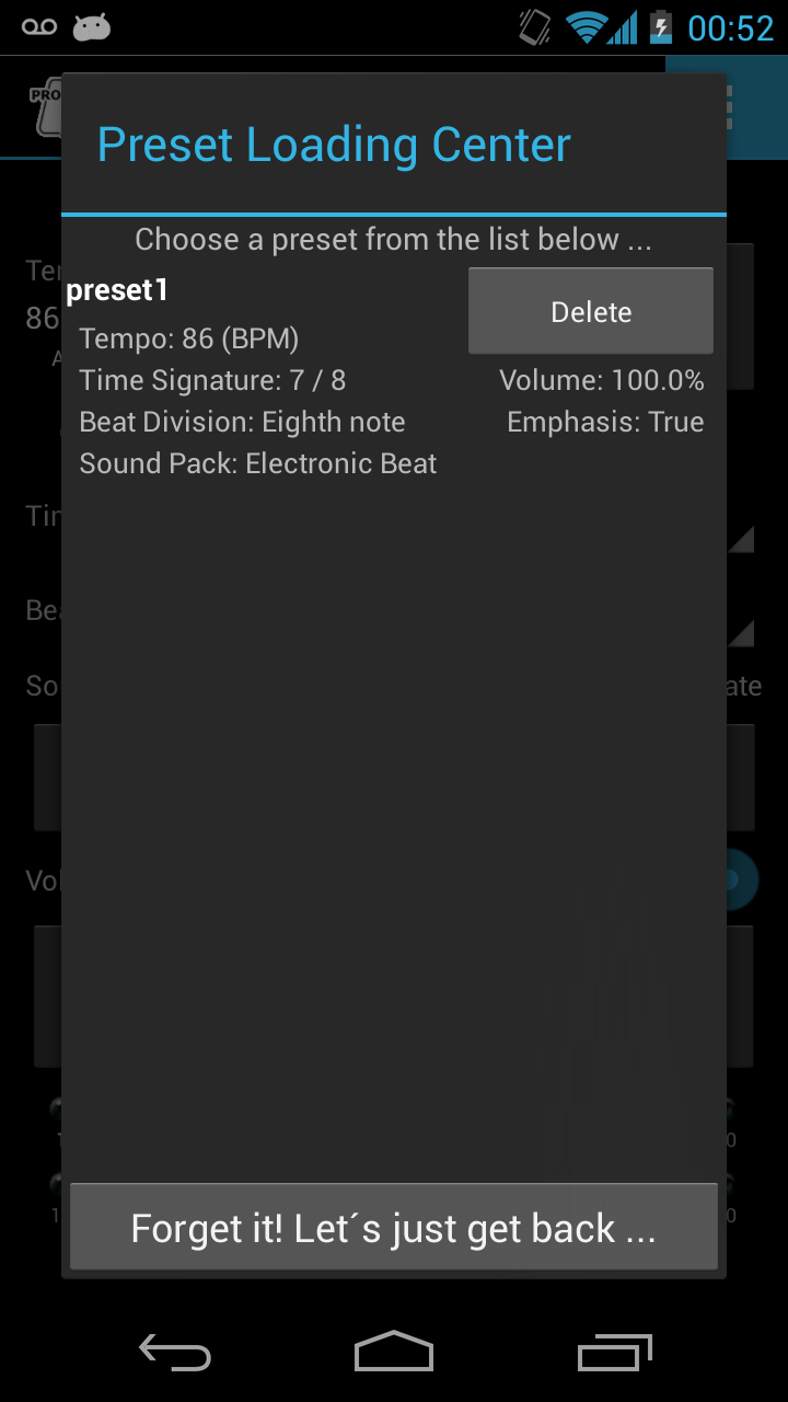 Mobile Metronome Pro Screen 3