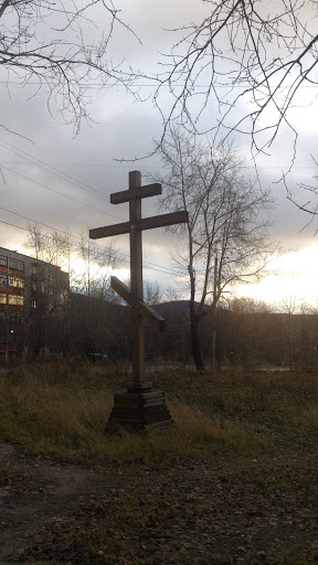 Cross at the construction place of the St. Nina chapel 