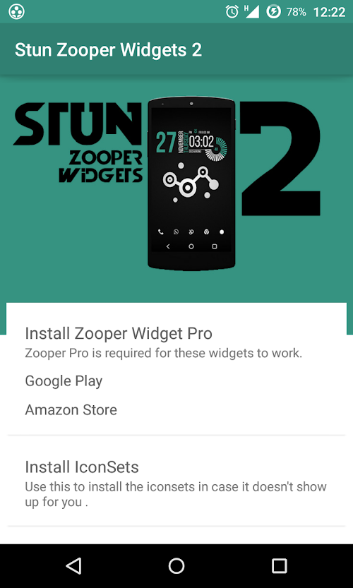 Android application Stun Zooper Widgets 2 screenshort