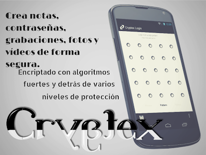 Captura de pantalla de la aplicacion Android Cryptex Secret Safe