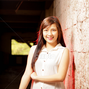 The Red Aura by Nathan Basan - People Portraits of Women