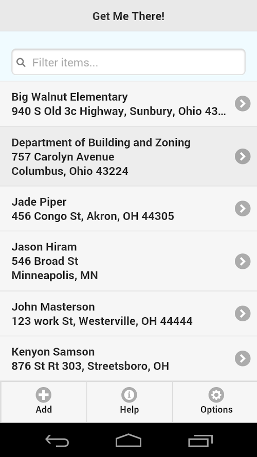 Android application Get Me There Quick! screenshort