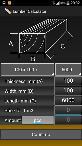 Calculator lumber