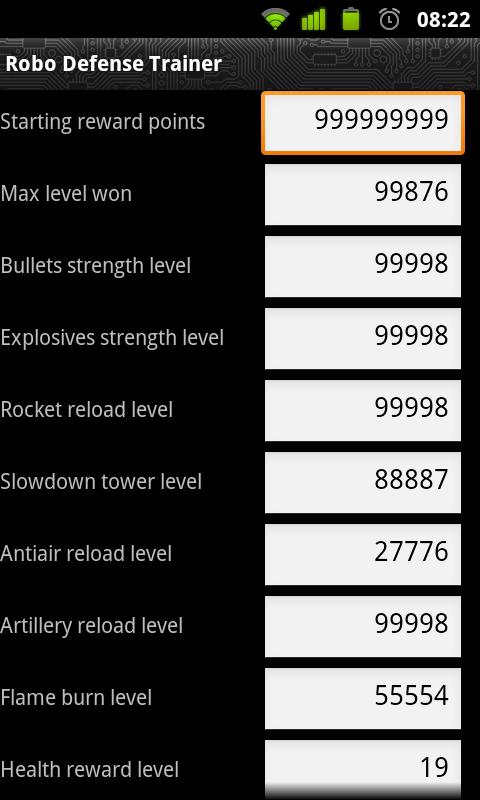 Android application Trainer for Robo Defense screenshort