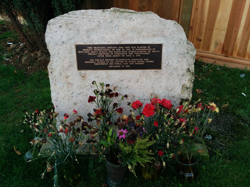 Memorial Plaque and Pine Tree