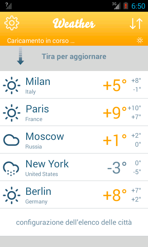 Android application Weather Forecasts screenshort